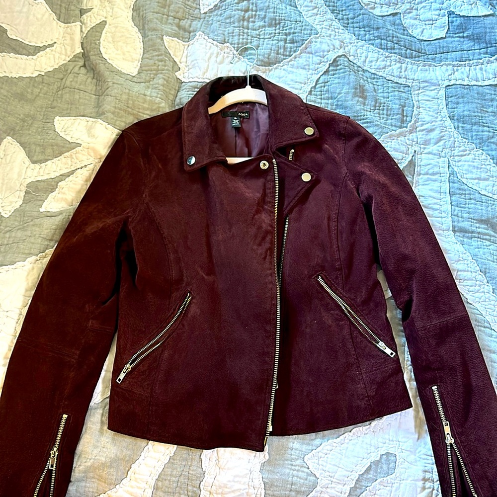 Aqua suede jacket